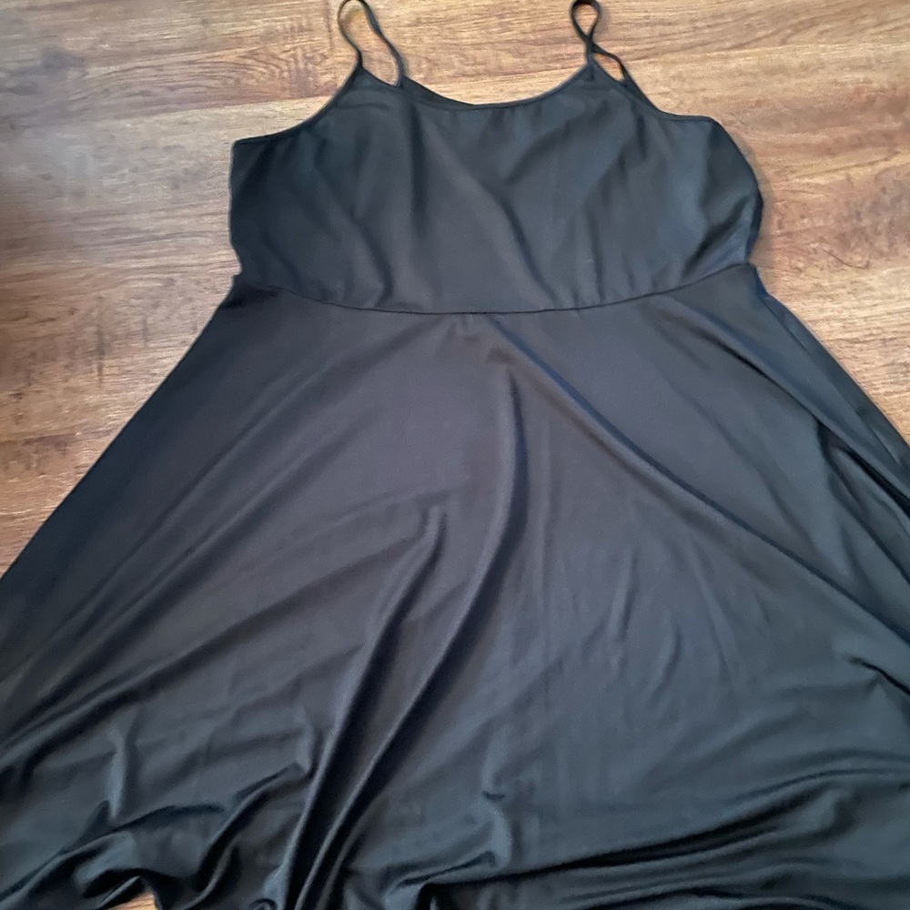 Black stretch cami dress 1X new